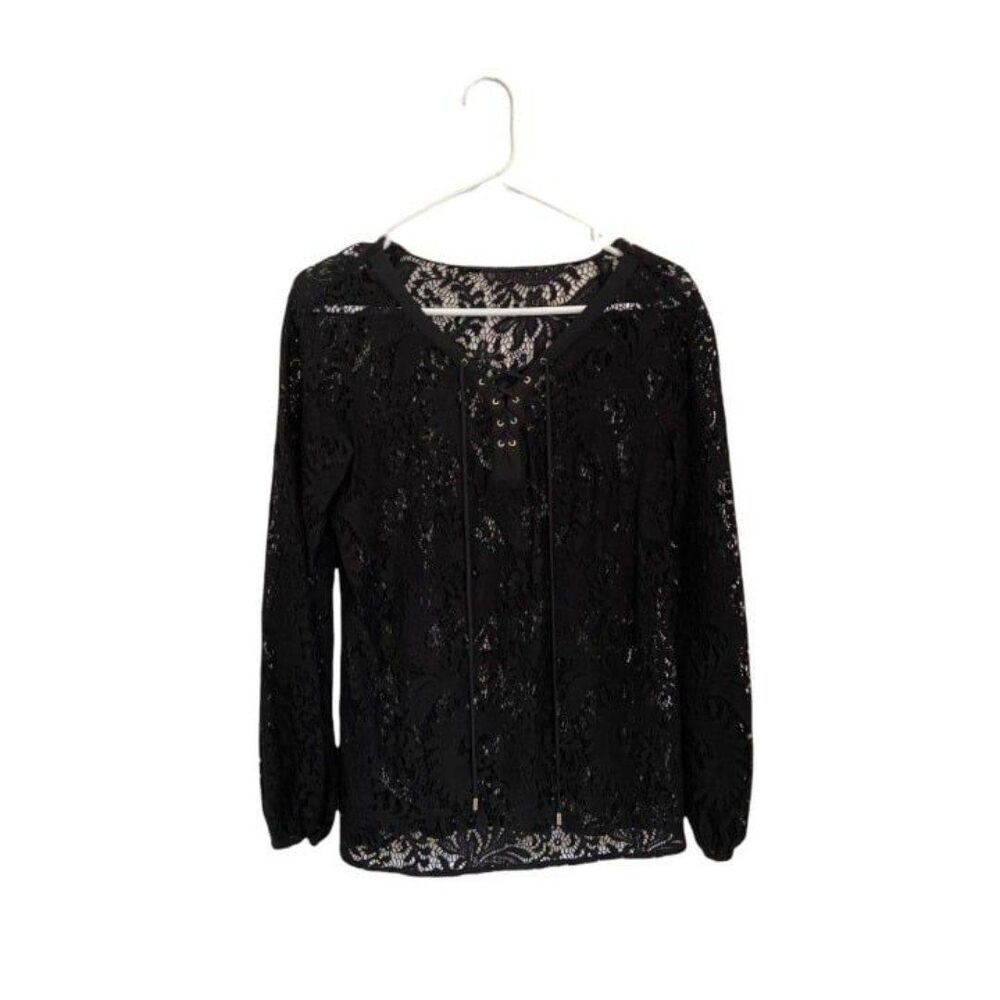 Lacey Black Top with Lace Up (Small/Medium)